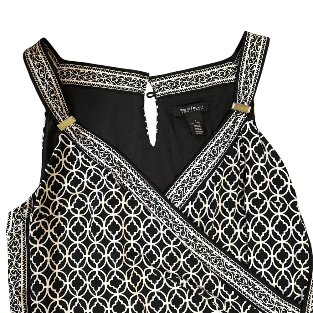 White House Black Market Monochrome Geometric Jumpsuit - Picture 4 of 5